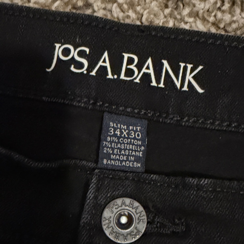 Jos. A. Bank Mens 34x30 Classic Black/Charcoal Slim Straight Fit Jeans - Picture 2 of 4